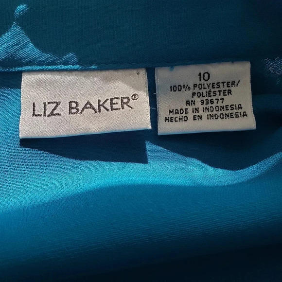 Liz Baker Vintage Blue Button Down  Shirt - Picture 10 of 11